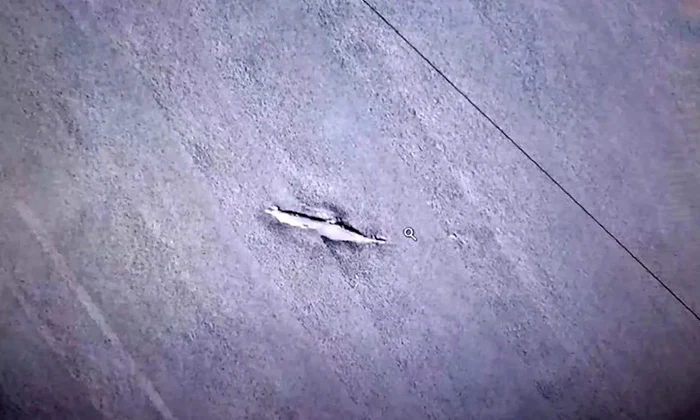 O scanare radar arată locația lingourilor și conturul epavei (© Ørsted)