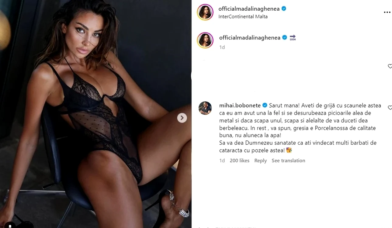 Comentariul lui Bobiță în 2023 / foto: Instagram
