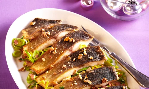 Roast carp with leek and walnuts jpeg
