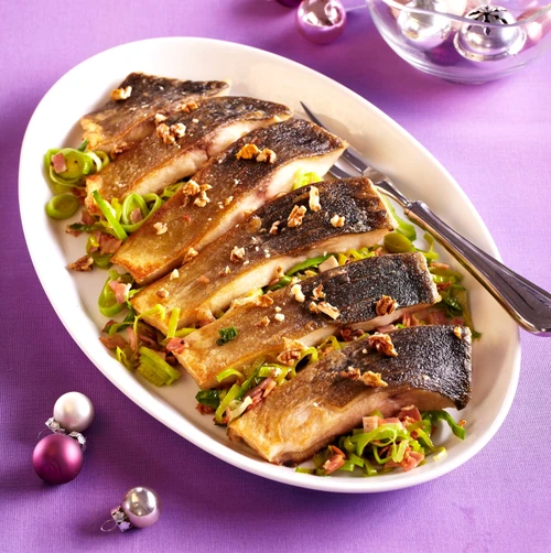 Roast carp with leek and walnuts jpeg