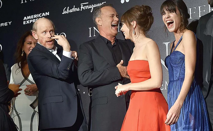 Tom Hanks, Felicity Jones și Ana Ularu, la premiera de la Florența