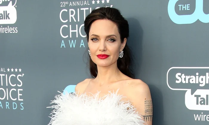 Angelina Jolie wear Ralph & Russo, Stuart Weitzman, and Neil Lane at the 23rd Annual Critics' Choice Awards jpeg