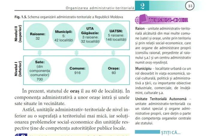 captură din manualul de geografie din R Moldova