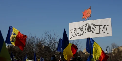 Protest în Bucuresti faţă de introducerea paşaportului de vaccinare FOTO Inquam Photos /Octav Ganea