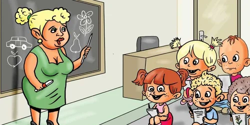 Caricatura Vali Ivan - gradinita - educatie- scoala 