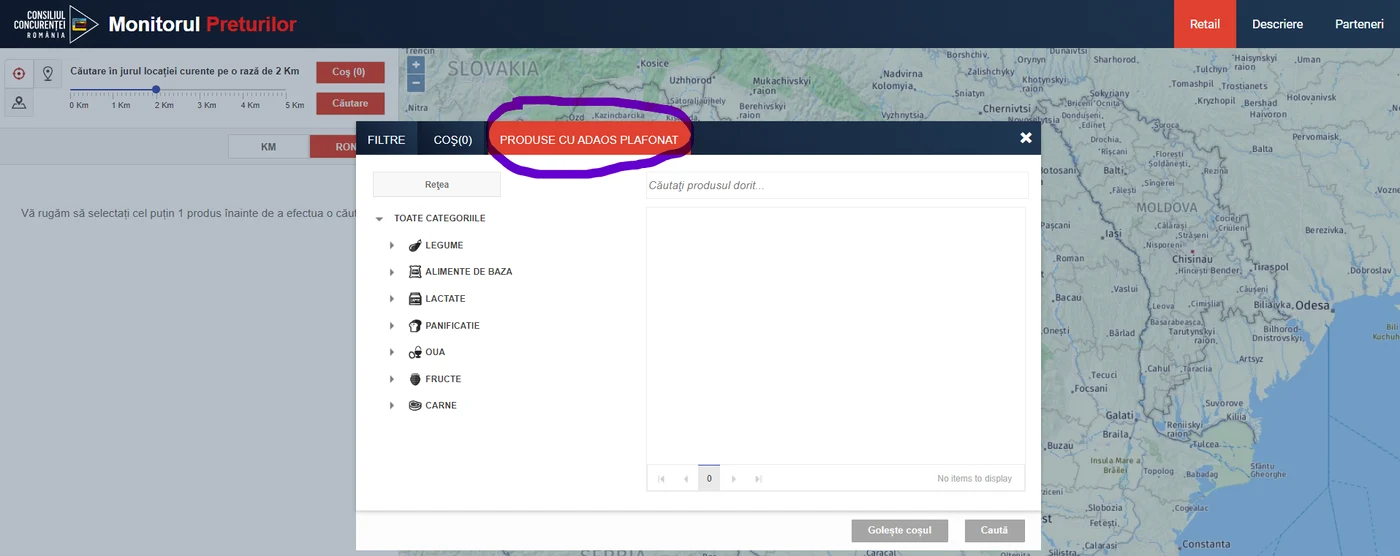 Imagine de pe site-ul Monitorul Prețurilor