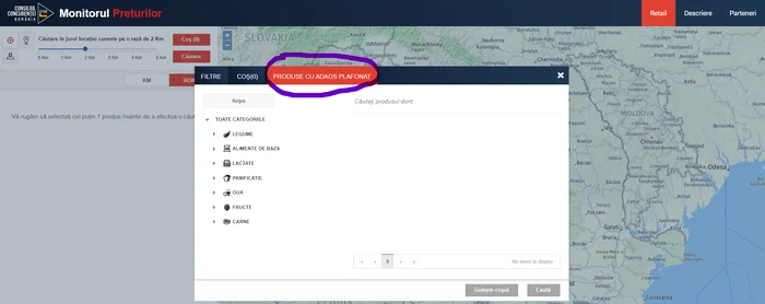 Imagine de pe site-ul Monitorul Prețurilor