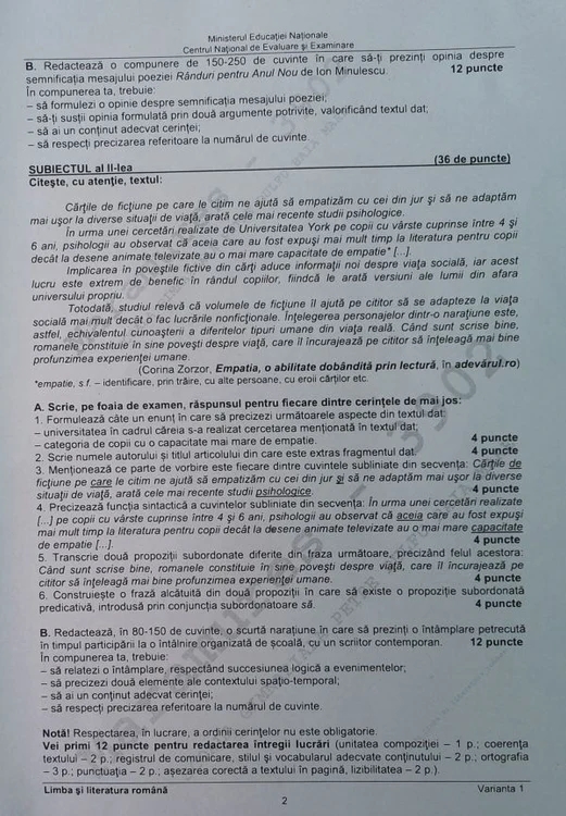 Subiecte Capacitate 2014