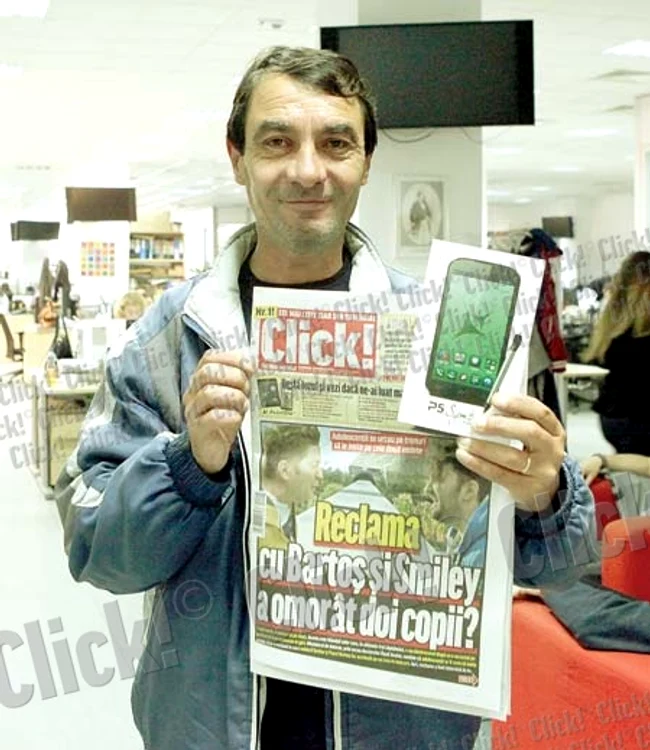 
    Marius Lazăr a câştigat  un telefon de ultimă  generaţie la Click!MANIA (Fotografii: Click!)  