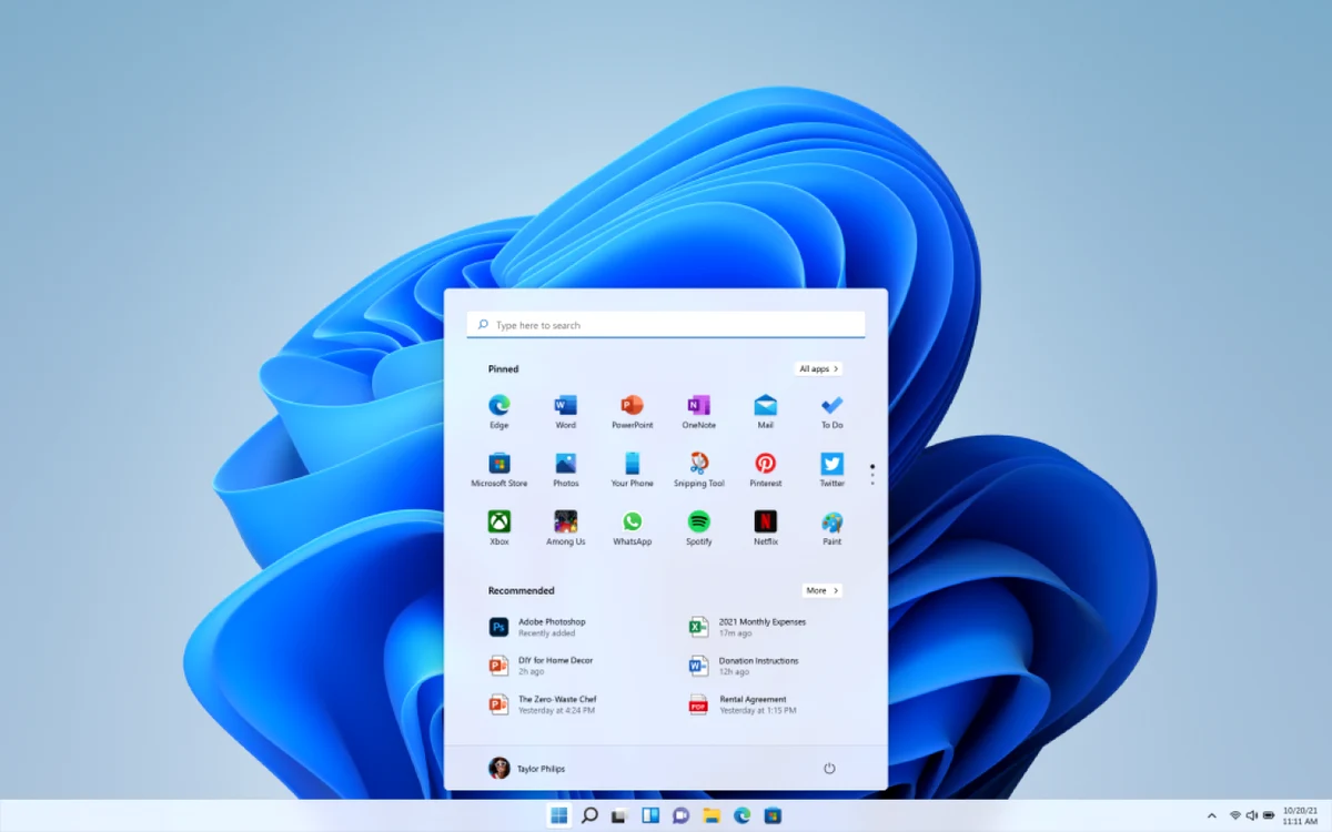 Computer cu Windows 11.