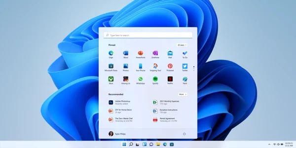 Windows 11 meniu Start 