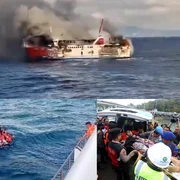 Un feribot a luat foc intre Bali si Lombok FOTO: X/@AymanMatNews