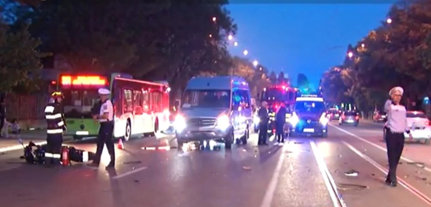 Accidentul a avut loc în zona Băneasa. FOTO captură video Observatornews.ro.