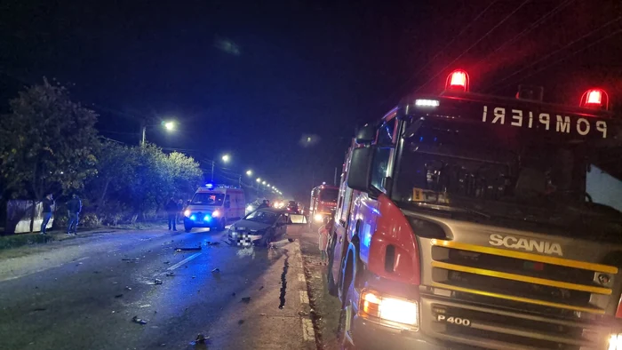 Accident cu patru victime, în Dâmbovița. FOTO ISU Dâmbovița