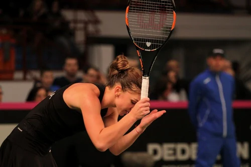 Simona Halep in Meciul din FedCup cu Muguruza FOTO Mediafax 