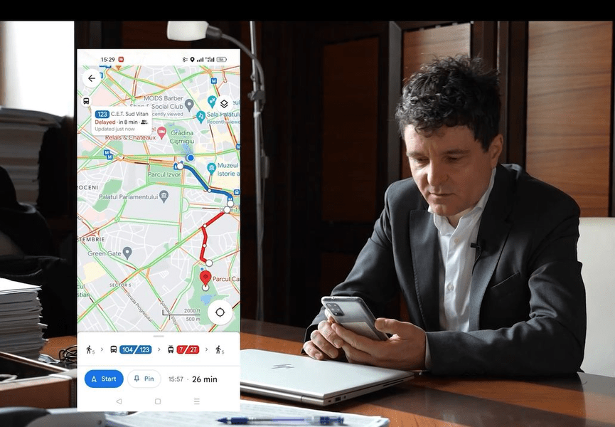 Aplicația Google Maps care arată, în timp real, unde se află mijloacele de transport STB, funcțională VIDEO