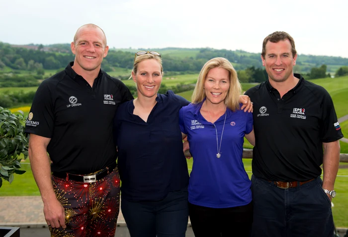 Mike și Zara Tindall, alături de Peter și fosta lui soție, Autumn Kelly