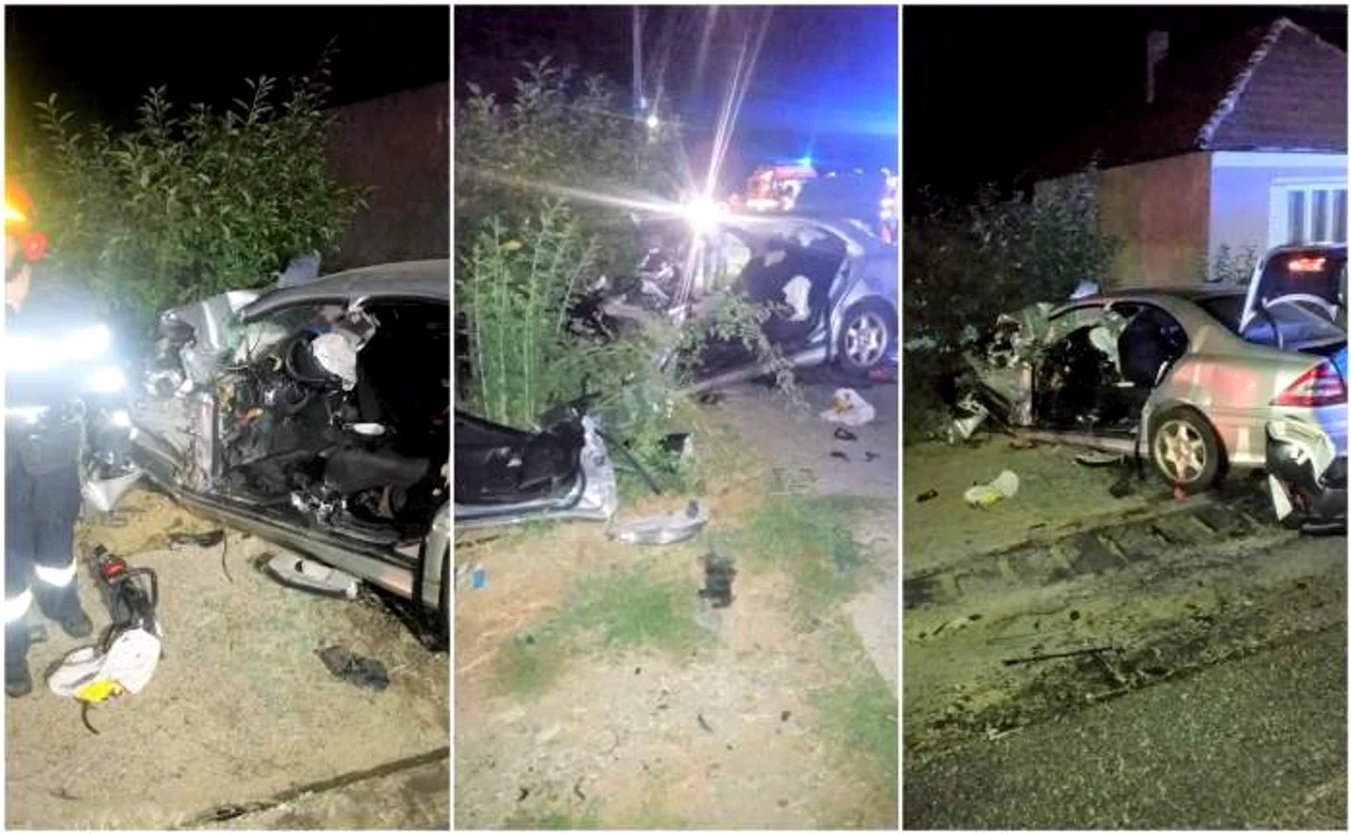 Un bărbat a murit şi o fată de 17 ani este în stare gravă, după un impact devastatorFoto: ISU Bistrița Năsăud