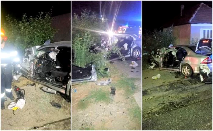 
    Un bărbat a murit şi o fată de 17 ani este în stare gravă, după un impact devastatorFoto: ISU Bistrița Năsăud  