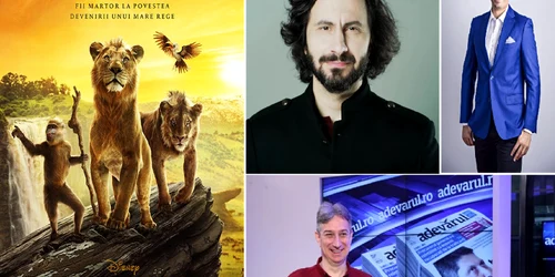 Mufasa Regele Leu și actorii care dau voce personajelor în varianta dublată Colaj