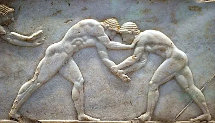 Lupte de la la olimpiada antică / foto: Historia