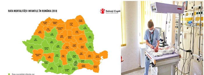 
    Harta mortalităţii infantile din Româniafoto: Salvaţi Copiii  