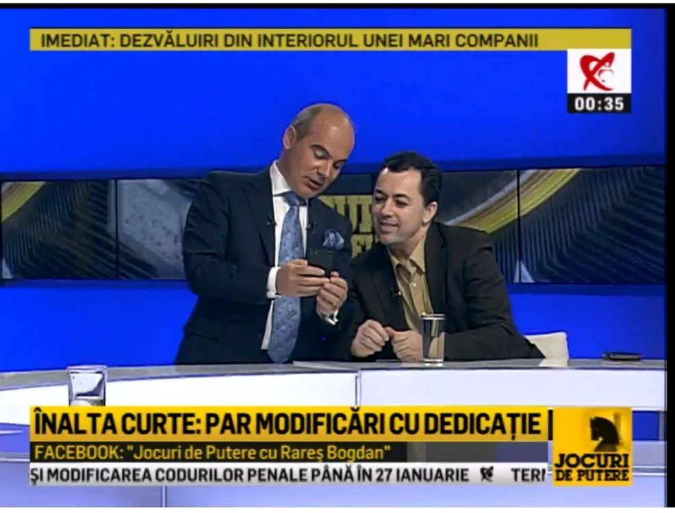 Rareş Bogdan, alături de Laurenţiu Ciocăzanu FOTO Captură Realitatea TV