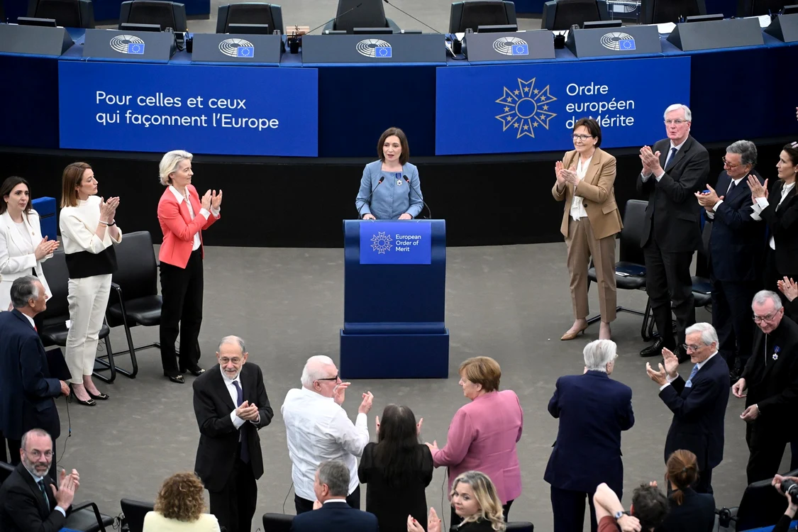 Maia Sandu, aplaudată în Parlamentul European FOTO Profimedia