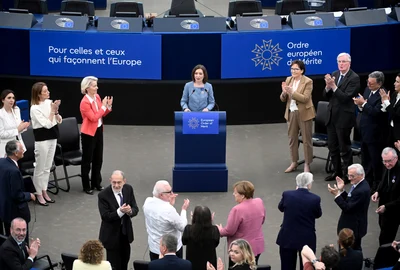 Maia Sandu, decorată cu Ordinul European de Merit FOTO Profimedia 