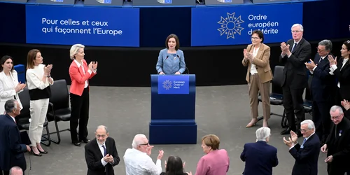 Maia Sandu, decorată cu Ordinul European de Merit FOTO Profimedia 