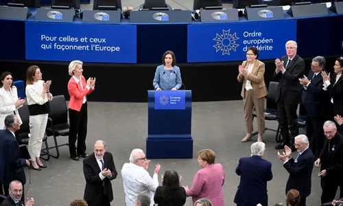 Maia Sandu, decorată cu Ordinul European de Merit FOTO Profimedia