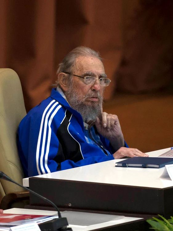 Fidel Castro, în aprilie 2016, într-una din rarele lui apariții publice