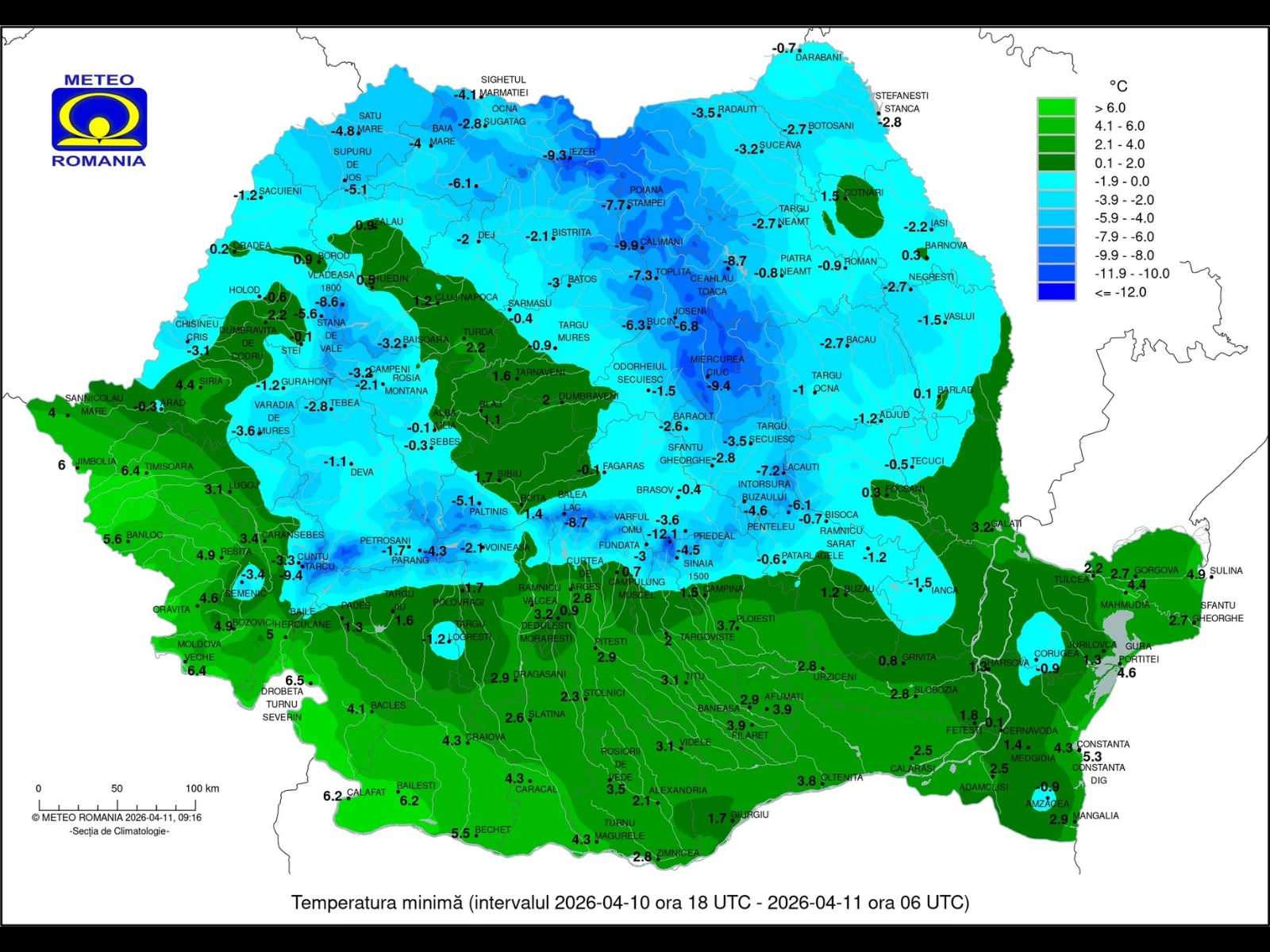 Cele mai scăzute temperaturi în Sâmbăta Paștelui. Localitatea unde s-a înregistrat - 8 grade Celsius