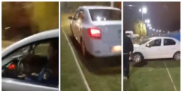 Un poliţist s-a ales cu dosar penal după ce s-a plimbat cu maşina pe gazonul de pe liniile de tramvai