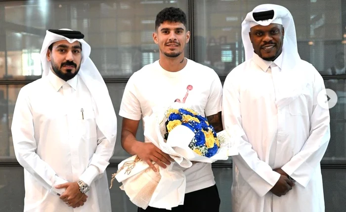 Florinel Coman, primit ca o mare vedetă la Al-Gharafa. FOTO: Platforma X