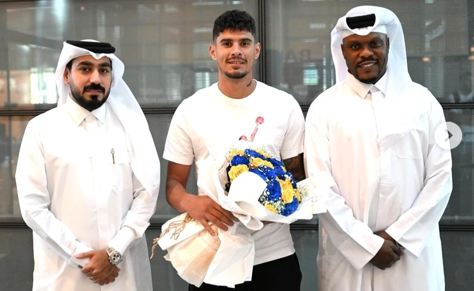 Florinel Coman, primit ca o mare vedetă la Al-Gharafa. FOTO: Platforma X