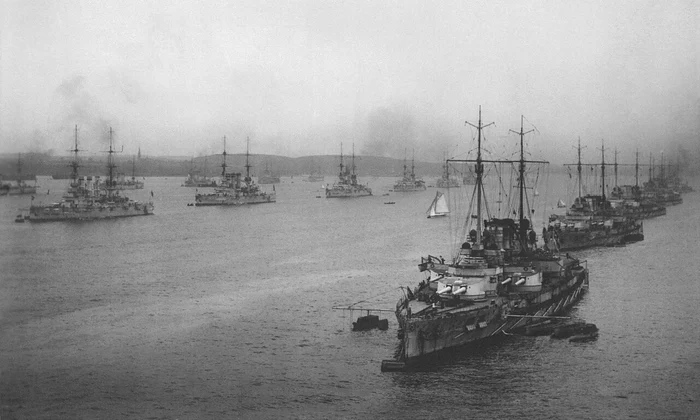 Flota militară germană în portul Kiel, circa 1911-1914 (© National Archives at College Park)