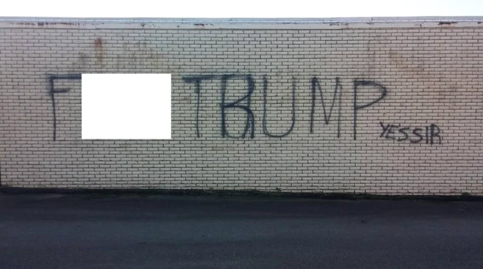 Vandalism asupra biroului de campanie al lui Donald Trump din Carolina de Nord FOTO NCGOP/COLIN CAMPBELL