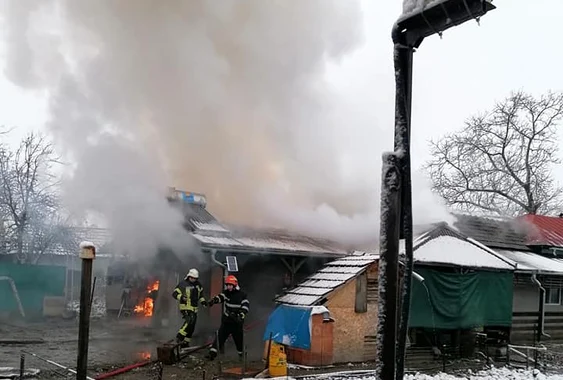 Incendiul a avut loc sâmbătă. FOTO ISU Giurgiu