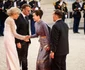 Emmanuel Macron, Regele Rama X al Thailandei, Regina Suthida, Brigitte Macron și Prințesa Sirivannavari la Palatul Elysee. FOTO: Profimedia