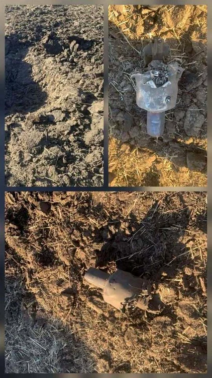 Resturi de drone descoperite pe câmp.