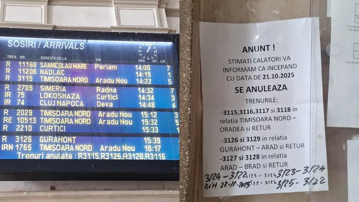Trenurile au fost anulate Foto: FB/ Europa FM