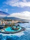 Vedere aeriană cu Puerto de la Cruz în fundal Teide  insula Tenerife FOTO Shutterstock