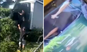 soferul care a provocat accidentul din constanta, lovit de politstii locali foto captura video focus press png