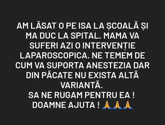 Mesajul transmis de Oana Roman pe Instagram