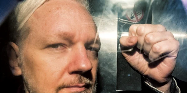 julian assange 2019 foto Daniel LEAL / AFP