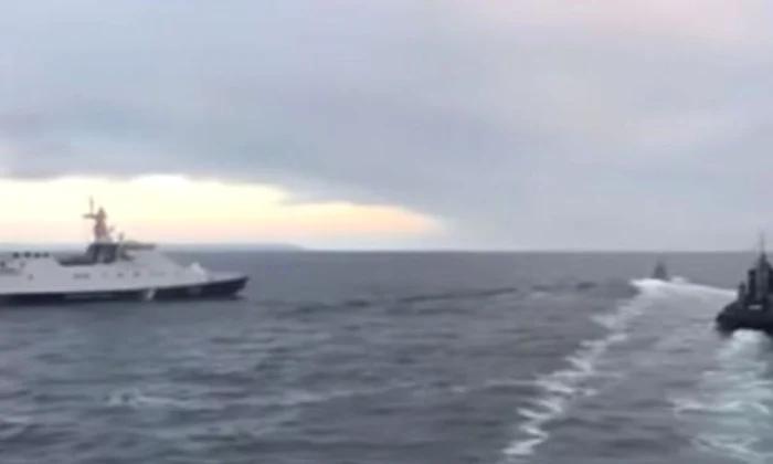 VIDEO Începe războiul? Momentul în care un remorcher ucrainean e lovit de o navă rusească jpeg