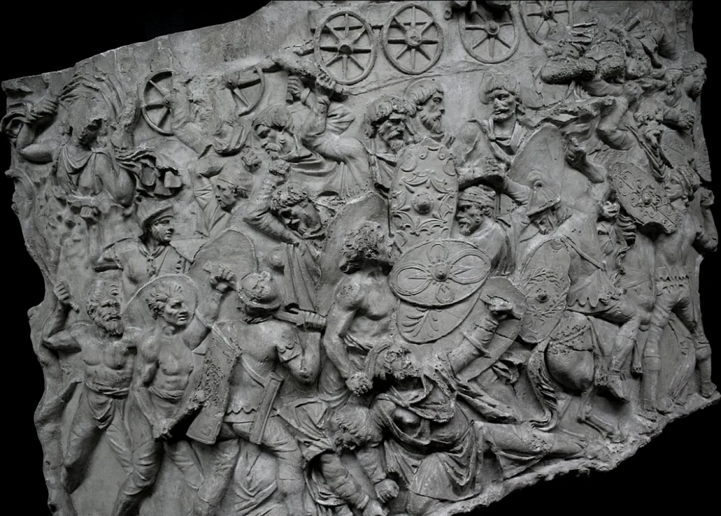 Luptele dintre daci și romani pe Columna lui Traian FOTO wikipedia