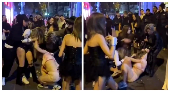 Mai multe tinere s-au bătut în Cluj, în noaptea de Halloween / FOTO: FB-Clujenii