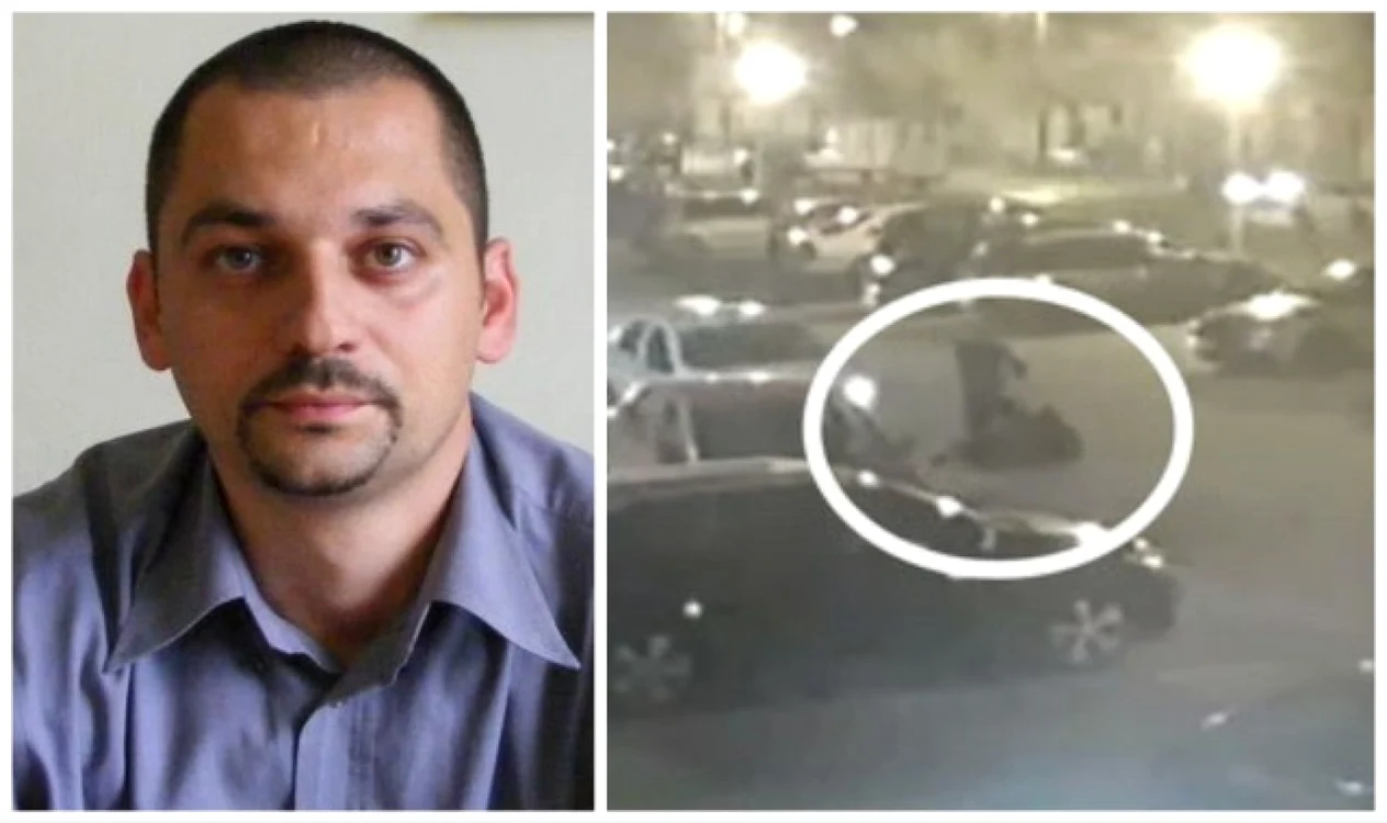 În imagini se vede că la atac asistă şoferul dintr-un taximetru dar şi persoanele dintr-o maşină aflată în parcare, cu farurile pornite. foto: adevarul.ro